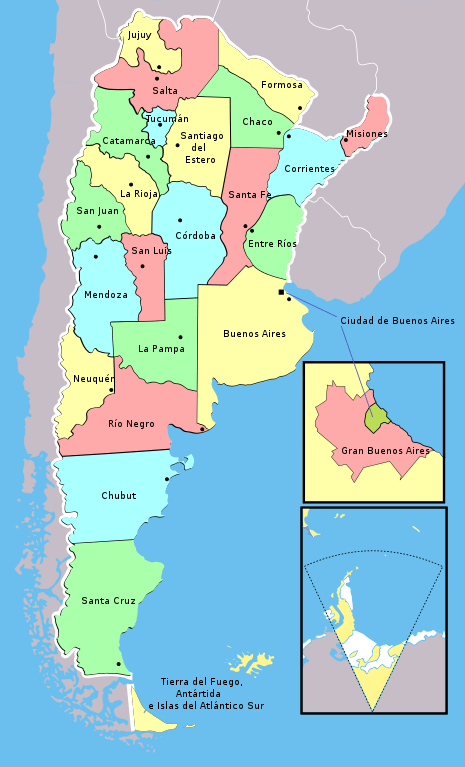 Political map of Argentina