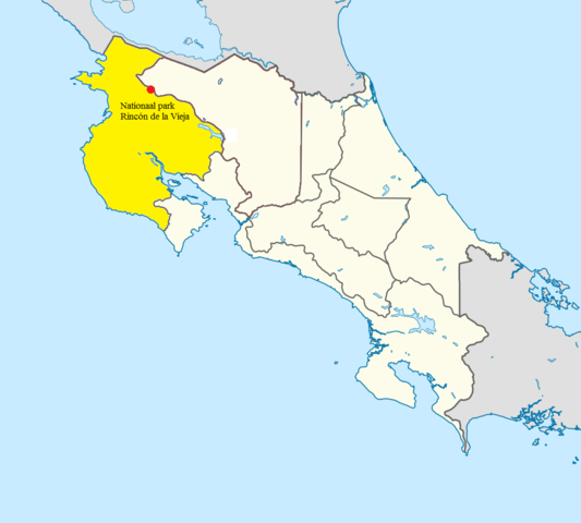 Location map of Rincón de la Vieja National Park