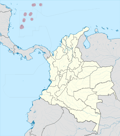 Map with San Andrés and Providencia shown in the Caribbean Sea