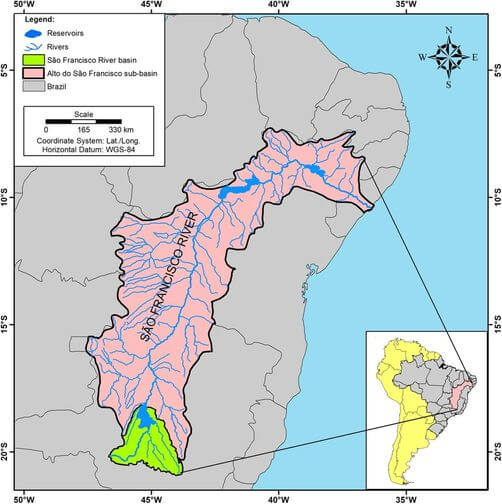 Location of the São Francisco River Basin and its sub-basin