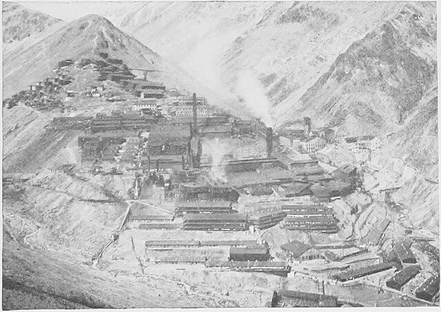El Teniente smelter and Sewell townsite, Chile, circa 1920 - via Wikimedia Commons