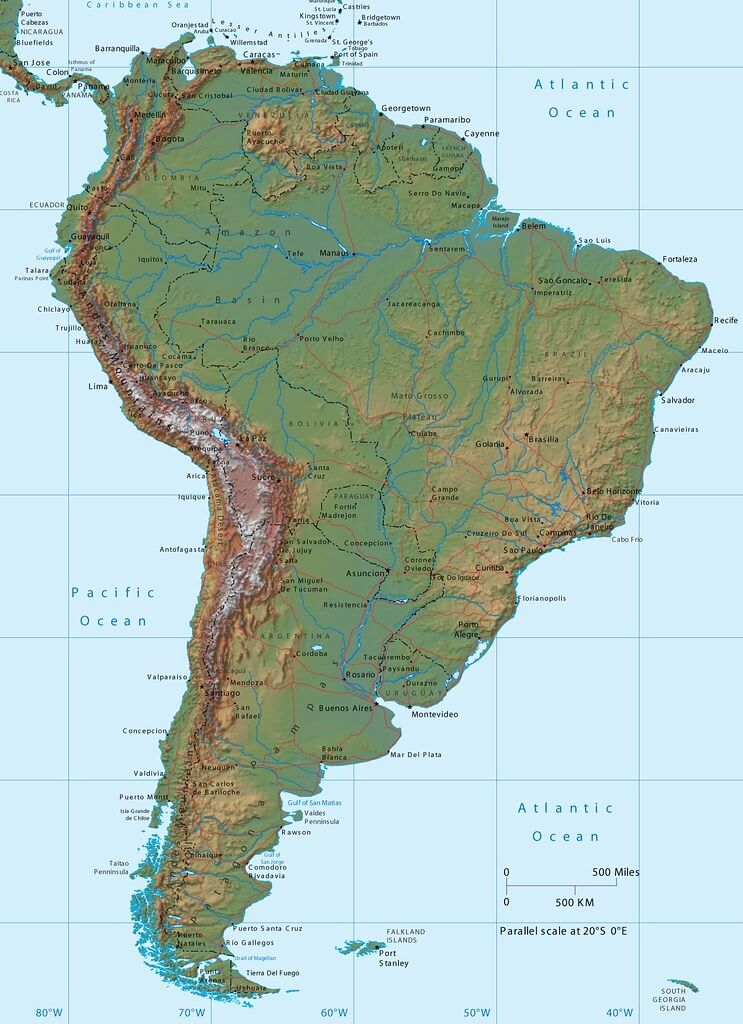 Map of South America