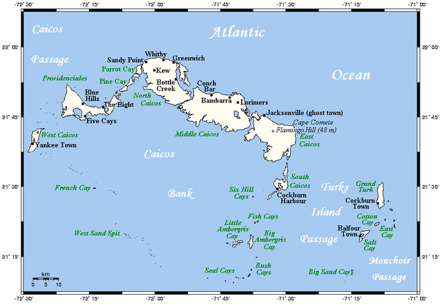 Map of the Turks and Caicos Islands