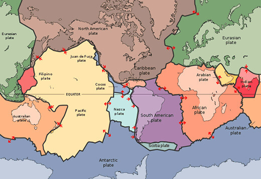 Map Of Major Tectonic Plates In The World