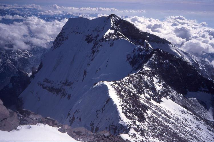 South summit of Aconcagua with south face, Argentina 