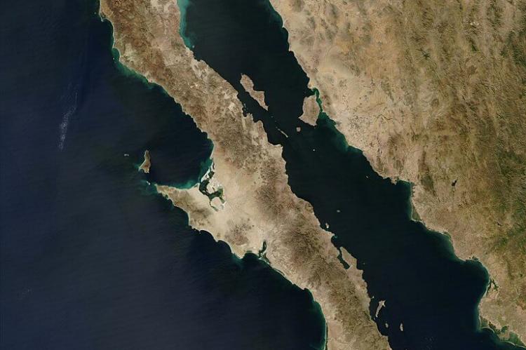 NASA image of the Baja Peninsula in western Mexico