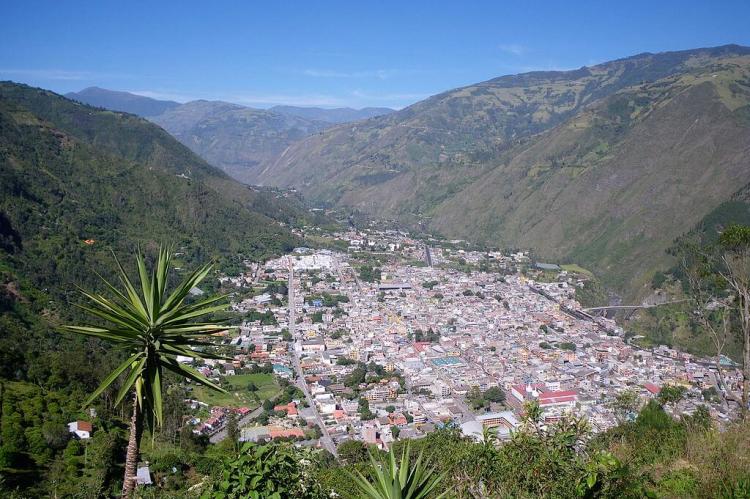 Baños, Ecuador in the eastern Ecuadorian Andes