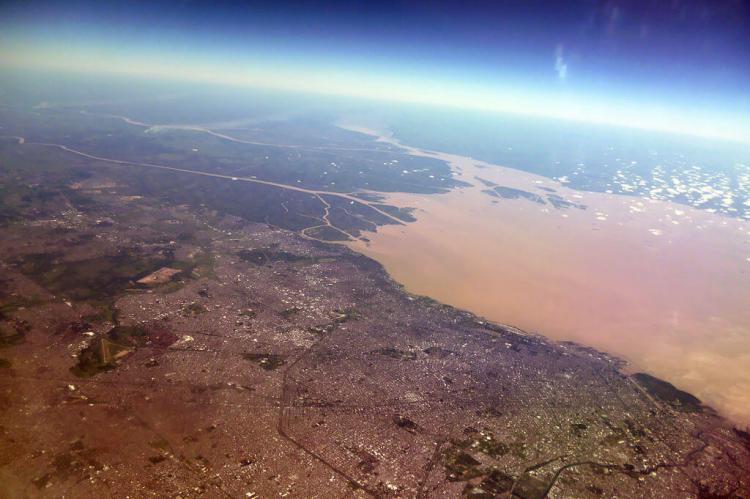 Aerial view of Buenos Aires and River Plate