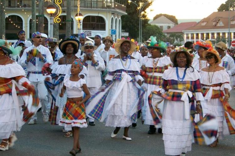Creole women in traditional wear, Carnaval in Cayenne, French Guiana