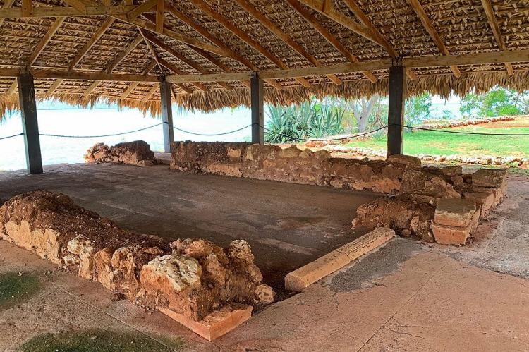 Remains of the foundation of the Casa de Colón in the National Historical and Archaeological Park of La Isabela, Dominican Republic