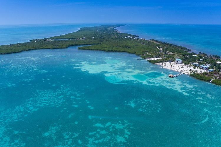 Caye Caulker aerial view, Belize Barrier Reef