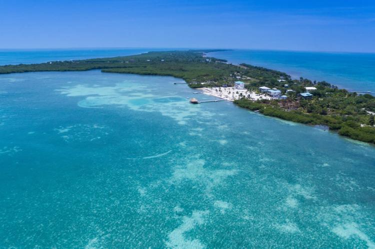 Aerial view of Caye Caulker, Belize