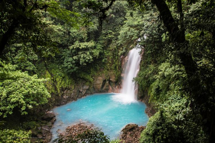Celeste Catarata (Sky Blue Waterfall) near volcan Tenorio, Costa Rica