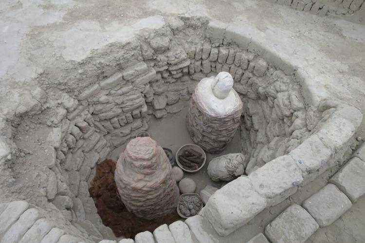 Ceremonial pit at Huaca Pucllana, Peru