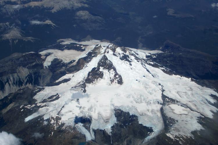 Aerial view of Cerro Tronador, border of Argentina and Chile