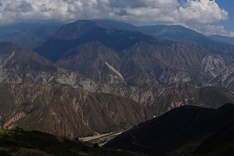 Panorama of Chicamocha Canyon, eastern ranges of the Colombian Andes