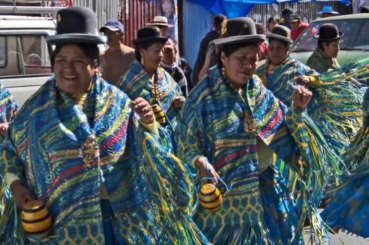 Cholas Dancing, La Paz, Bolivia