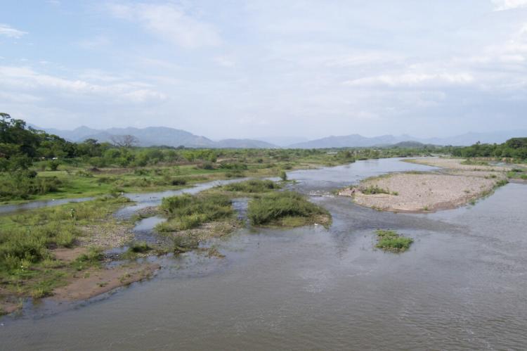 Choluteca River near the city of Choluteca, Honduras