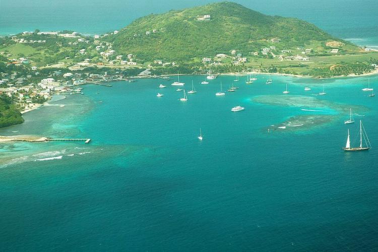 Aerial view of Clifton Harbour, Union Island, Saint Vincent and the Grenadines