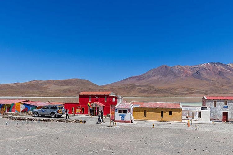 Colourful shop oasis at the Laguna Hedionda, Nor Lípez Province, southwestern Bolivia