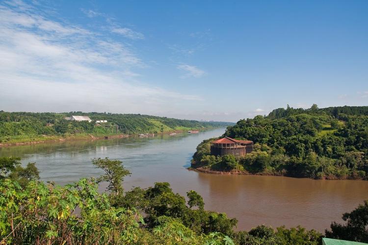 Confluence of the Iguazu and Parana rivers, Puerto Iguazu, Misiones, Argentina