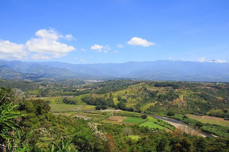 Costa Rican landscape panorama