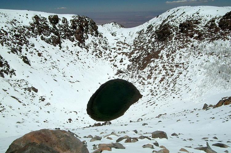 Crater lake of Licancabur volcano, Chile