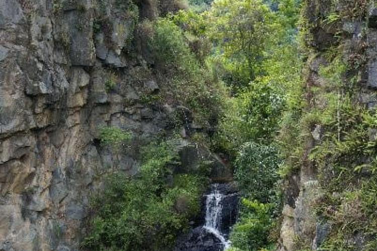 A waterfall near the Wire Opera in Curitiba, Brazil