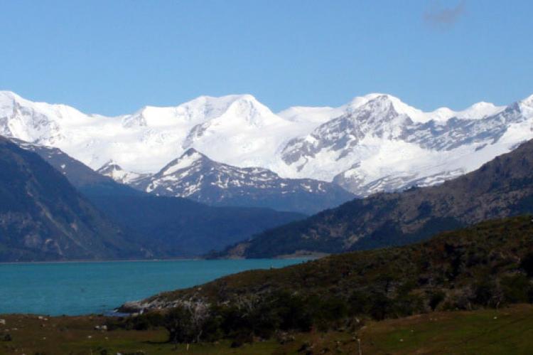 Stopanni Glacier from Yendegaia fjord, Cordillera Darwin, Southern Chile