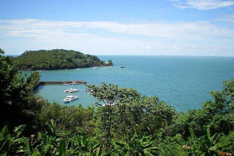 View from the île Royale: Harbor and St Joseph Island, French Guiana