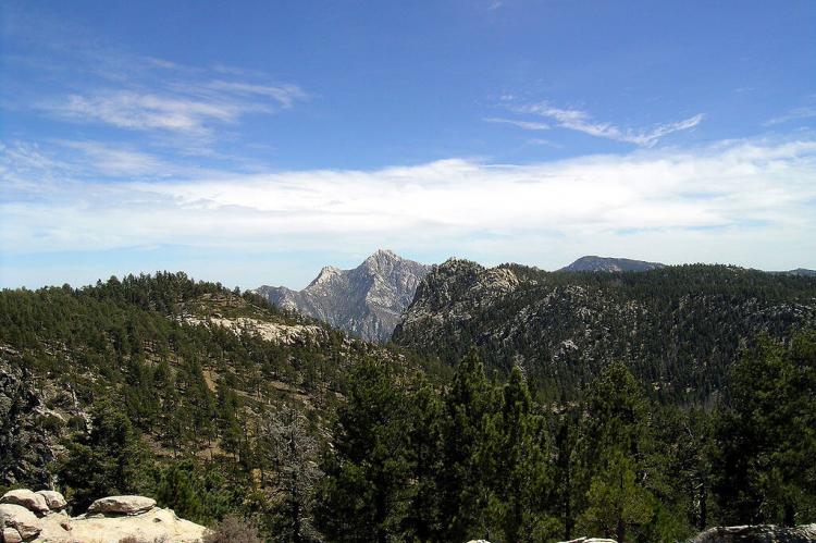 View to Picacho del Diablo (Devil's Peak), Sierra San Pedro Mártir mountain range, Baja California, Mexico