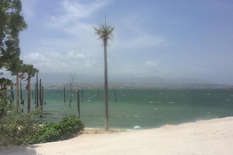 Etang Saumâtre, also known as Lake Azuei, the largest lake in Haiti is still expanding