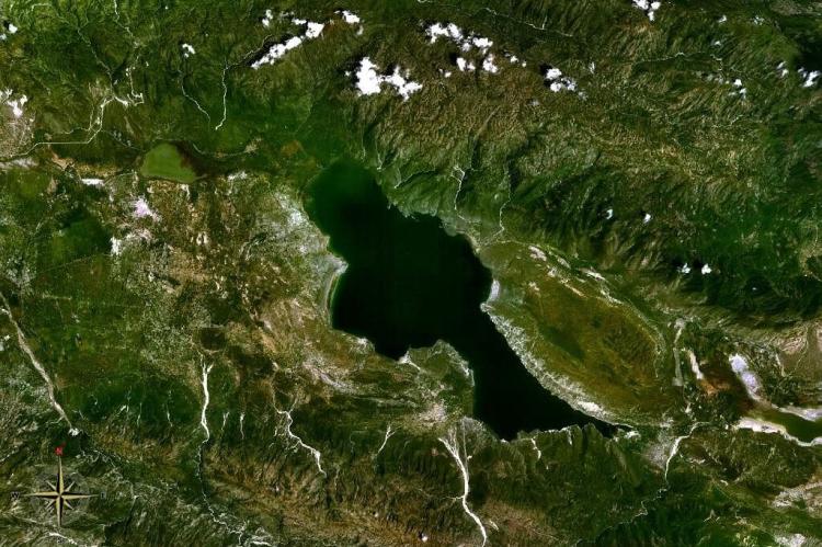 View from space, Étang Saumâtre, Haiti via NASA