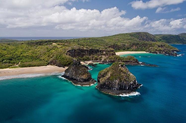 Aerial view of Fernando de Noronha island, Brazil