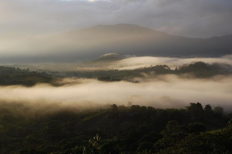 Foggy panorama of Cordillera Central, Dominican Republic