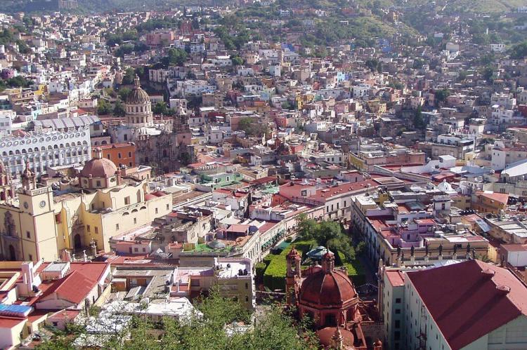 Panoramic view of downtown Guanajuato from atop the Pípila monument, Mexico