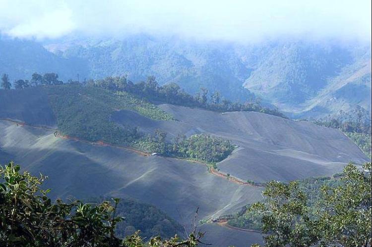 Guatemalan Highlands, view from a hill near Antigua Guatemala
