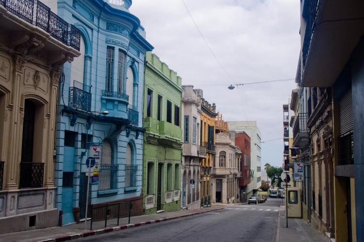 Street in historic Montevideo, Uruguay