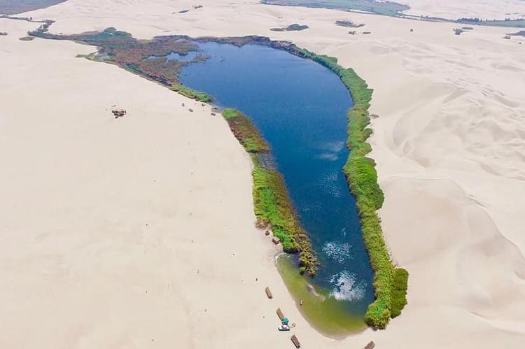 Lake in Ica Desert, Peru