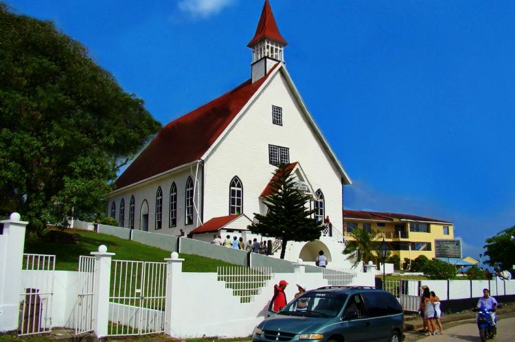 Iglesia Bautista Emmanuel, built in La Loma in 1847, San Andres island, Colombia