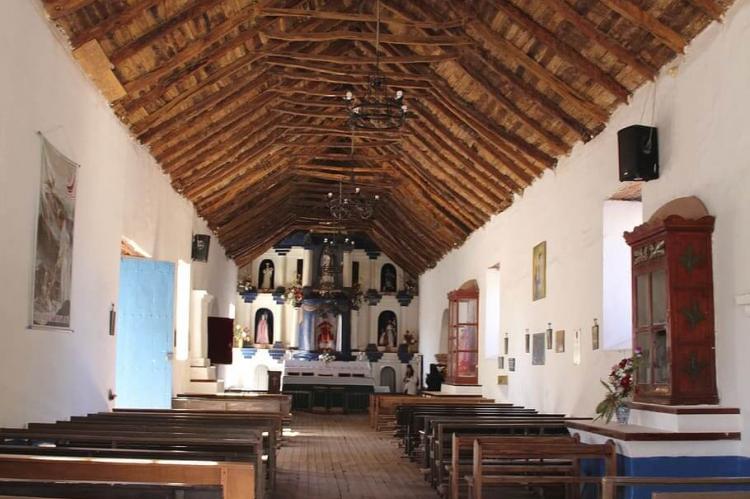 Interior of Iglesia de San Pedro de Atacama, Chile