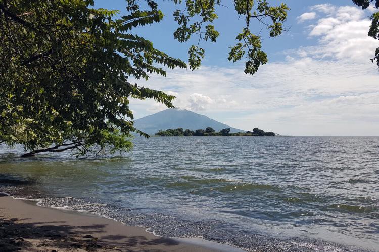 View of volcano over Lake Nicaragua