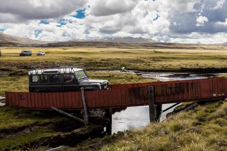 Land Rovers in the Falkland Islands