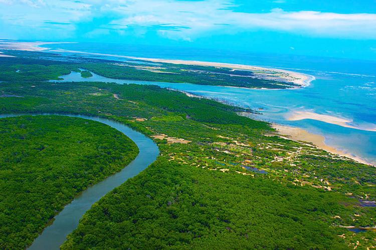 Aerial view of Lençóis Maranhenses National Park, Brazil