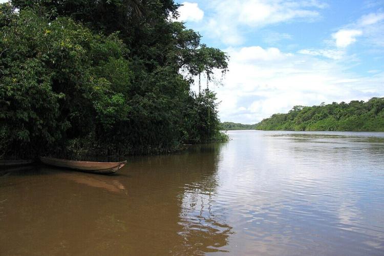  The Marowine river on the Suriname side, on the other side is French Guiana.