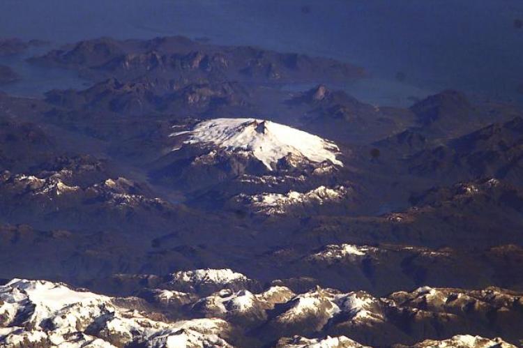Melimoyu volcano from International Space Station