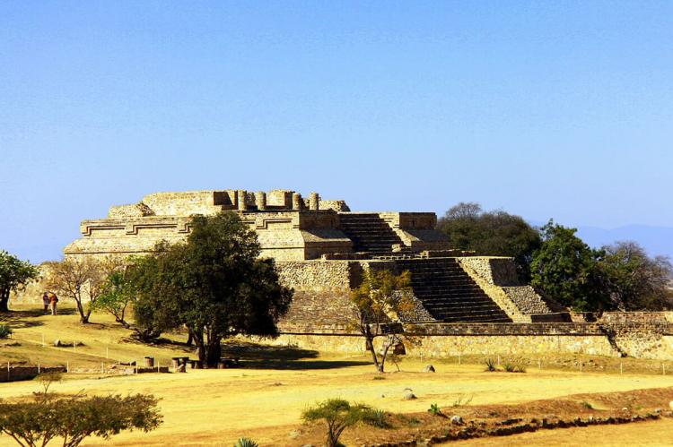 The west side platform at the Monte Alban pyramid complex