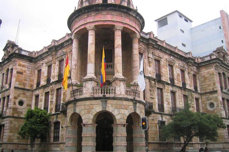 Front view of the first building of the Municipio de Cuenca, Ecuador