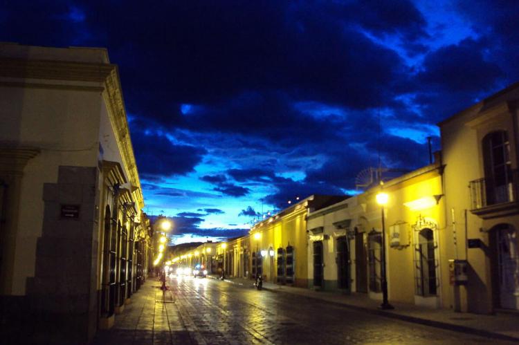 Street in downtown Oaxaca de Juárez, Mexico