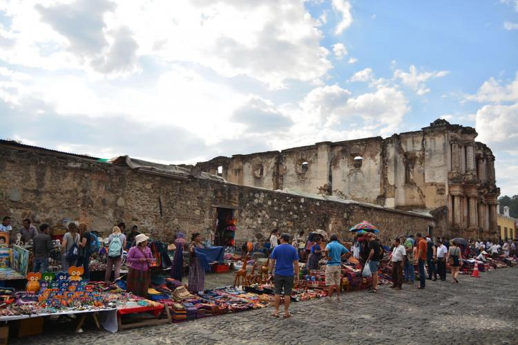 Outdoor market next to ruins, Antigua Guatemala